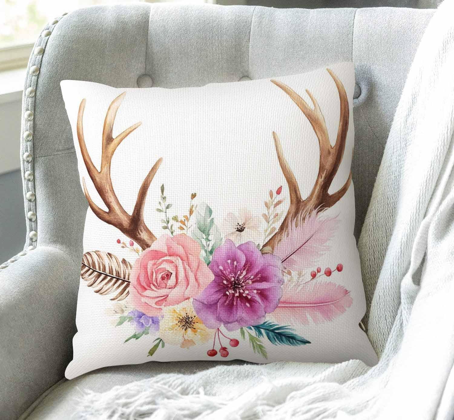 Linen Boho Fabric Pillow Cover — 18" - View 3