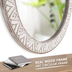 Farmhouse White Round Mirror — 24" - View 4