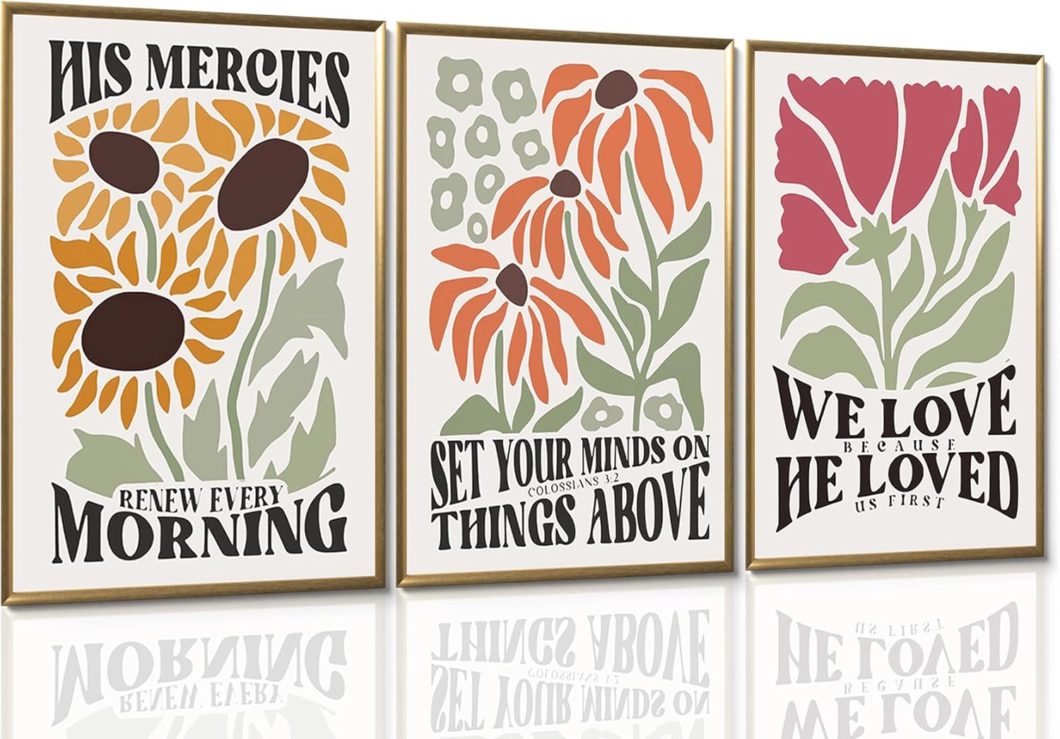 Framed Black Wall Decor — 16" — Flower（Poster）
