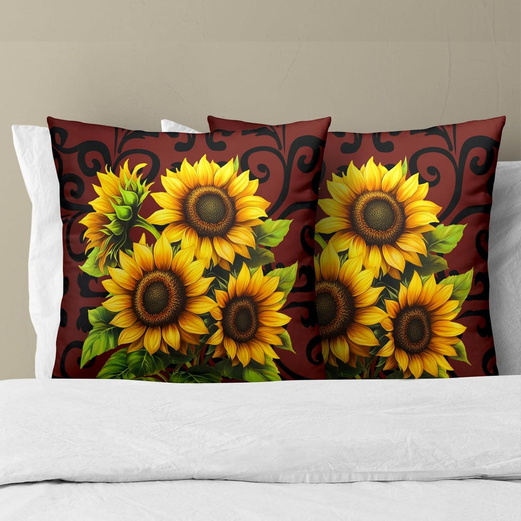 Boho Black Throw Pillow Cover — 16" - View 3