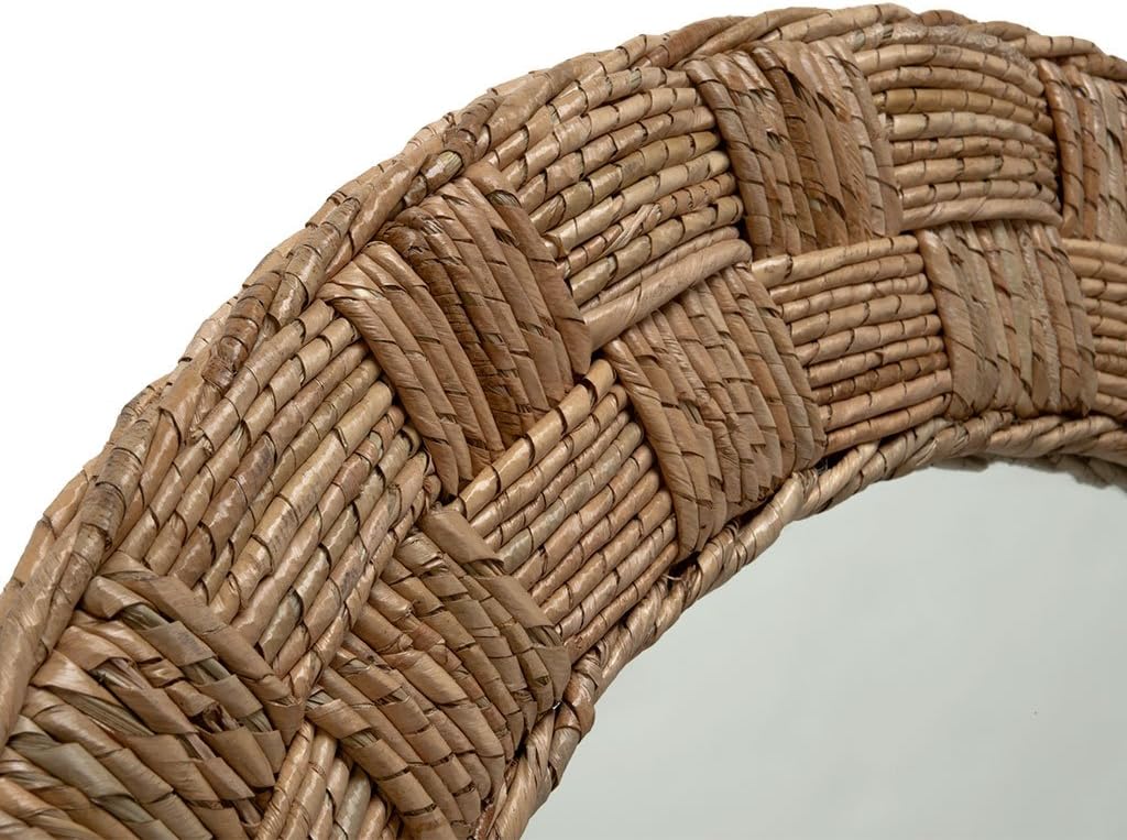 Round Rattan Wall Mirror - View 2