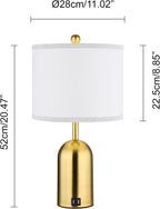 USB Luxe Gold Bedside Lamp - View 5