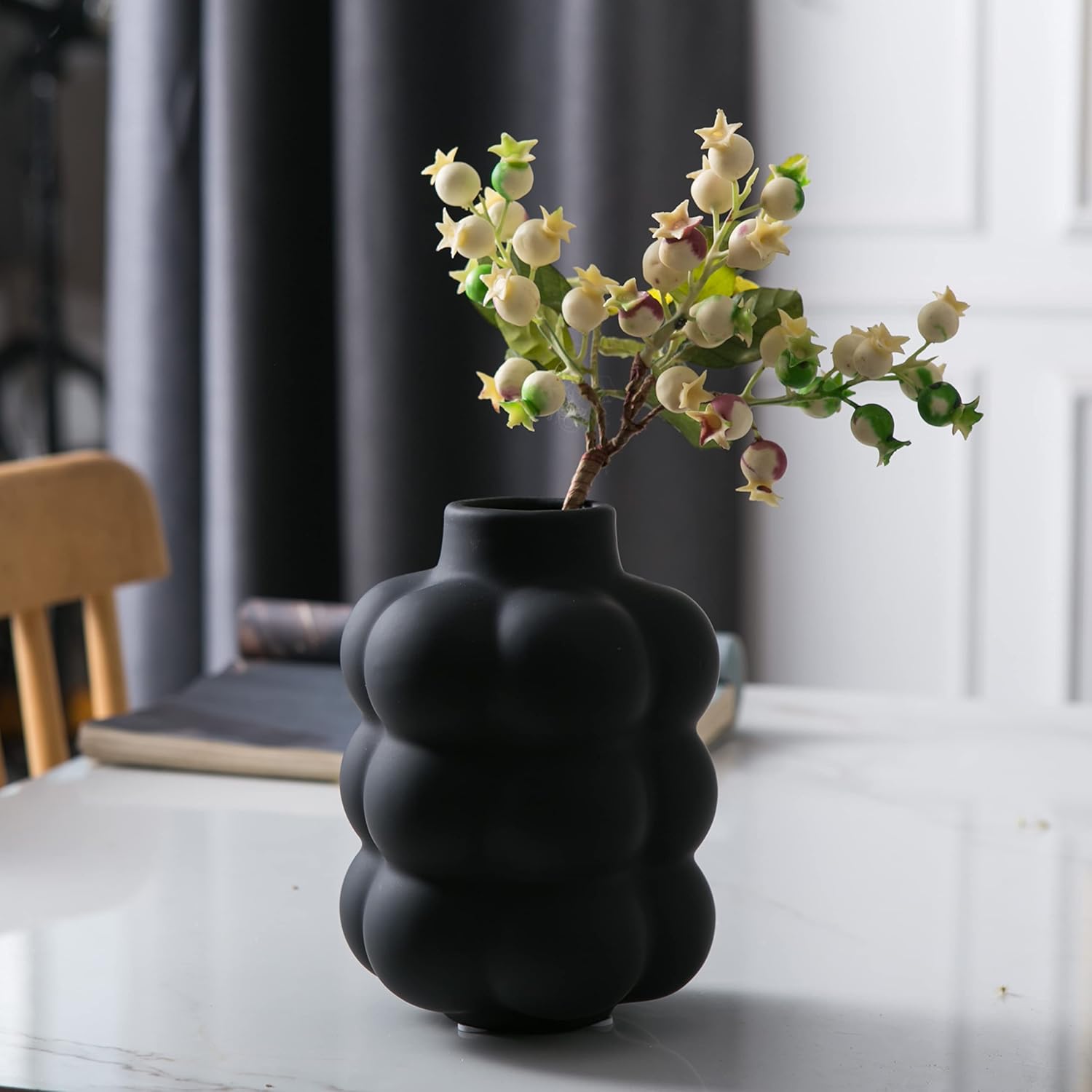 Boho Black Flower Vase — 6.7" - View 9