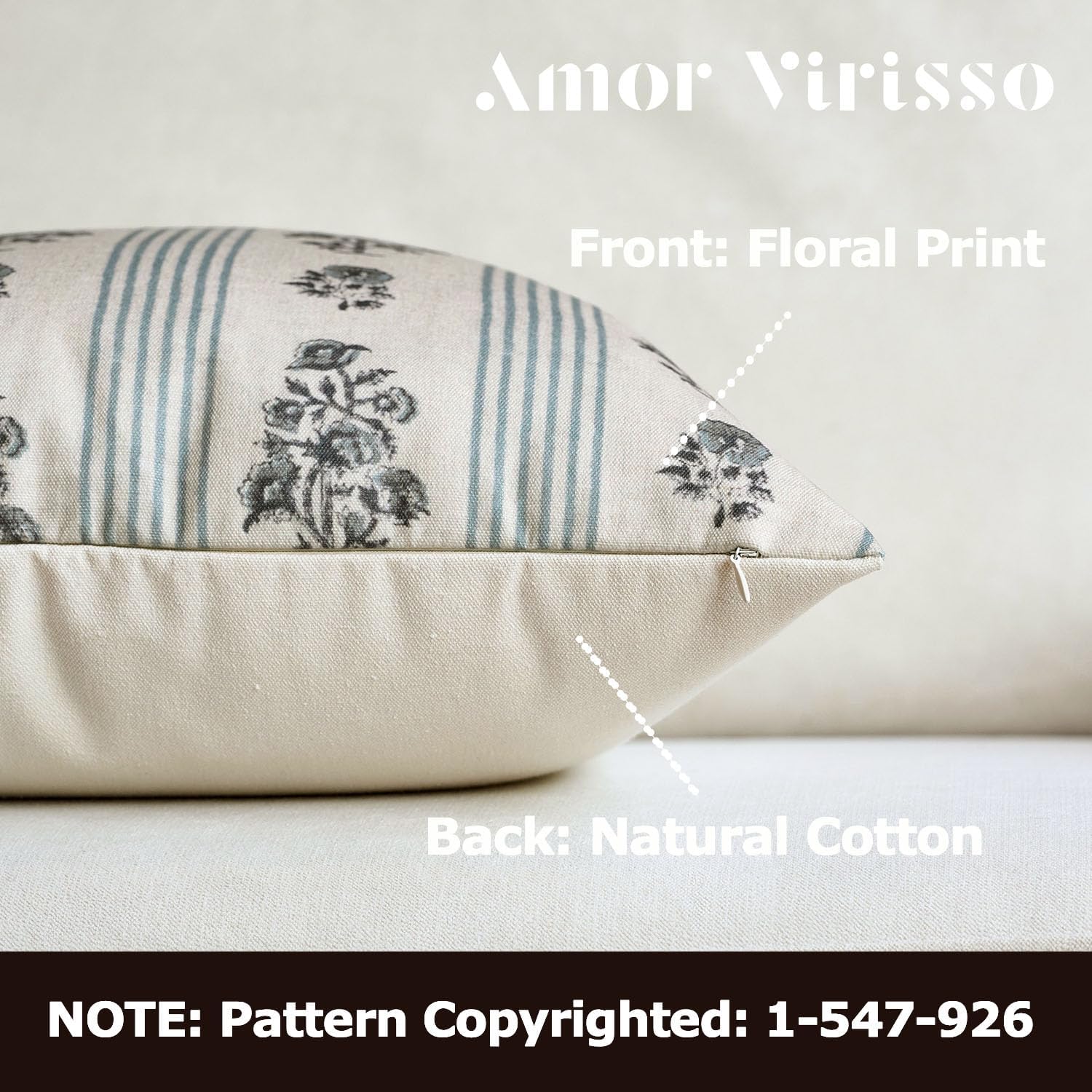 Farmhouse Beige Throw Pillow Cover — 18" - View 2
