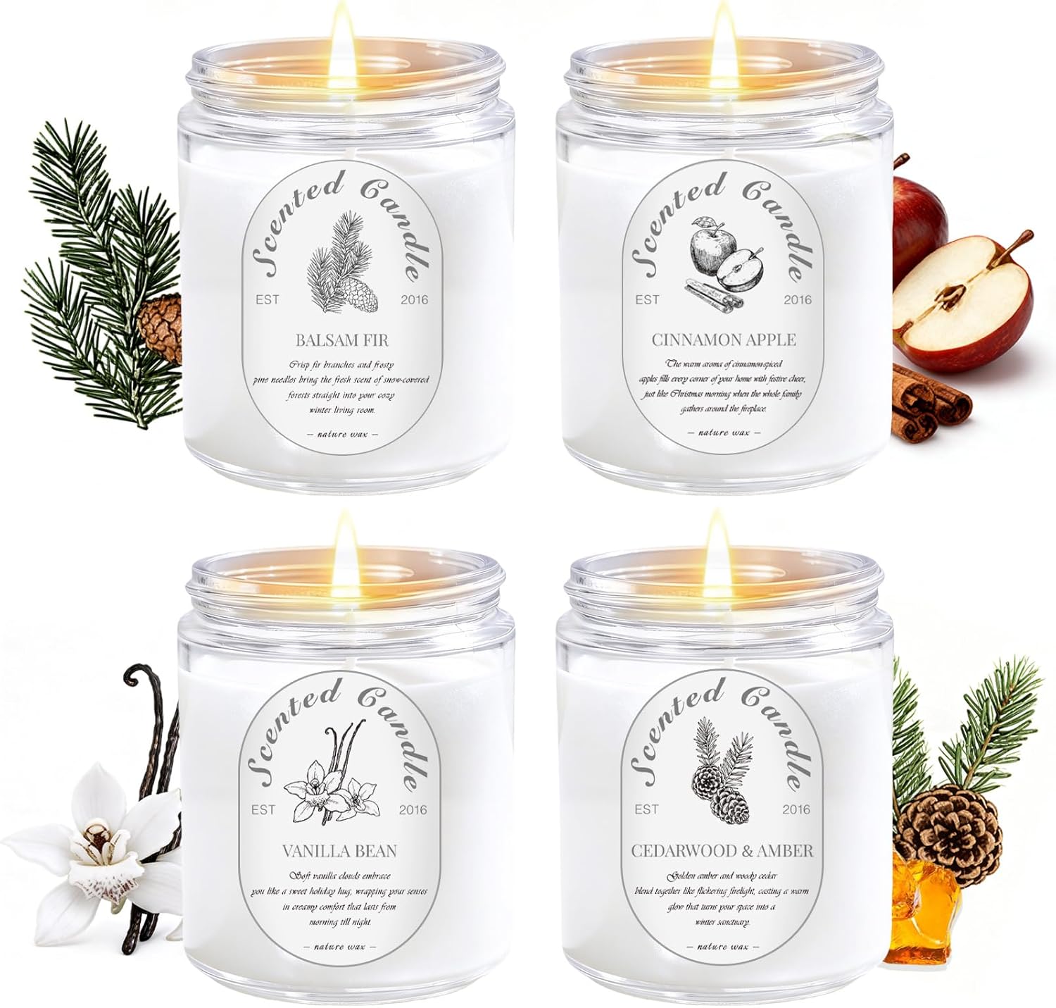 Linen Metal Scented Candle — Scented Candle Set - 4 Pack