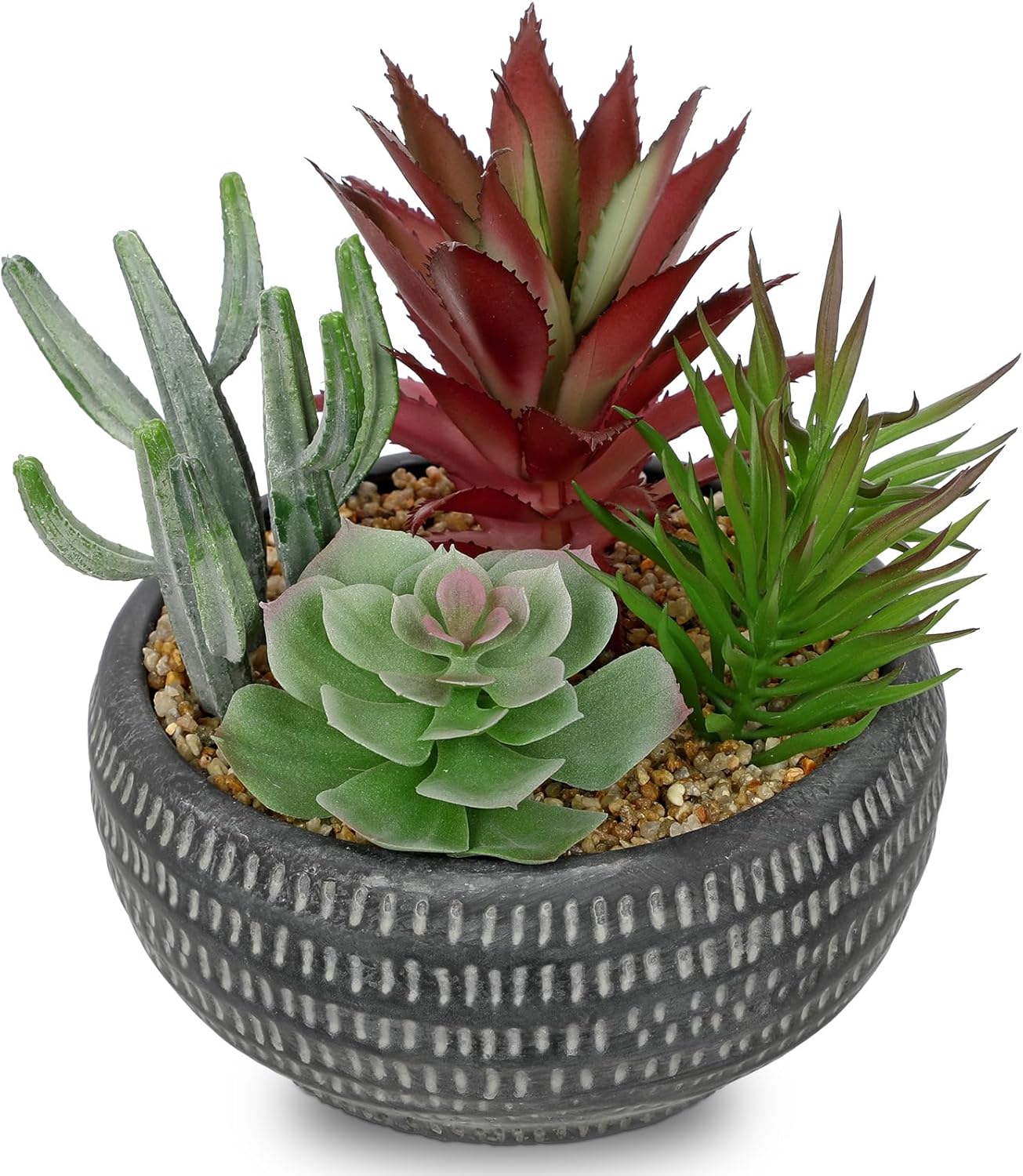 Black Faux Succulent — Black