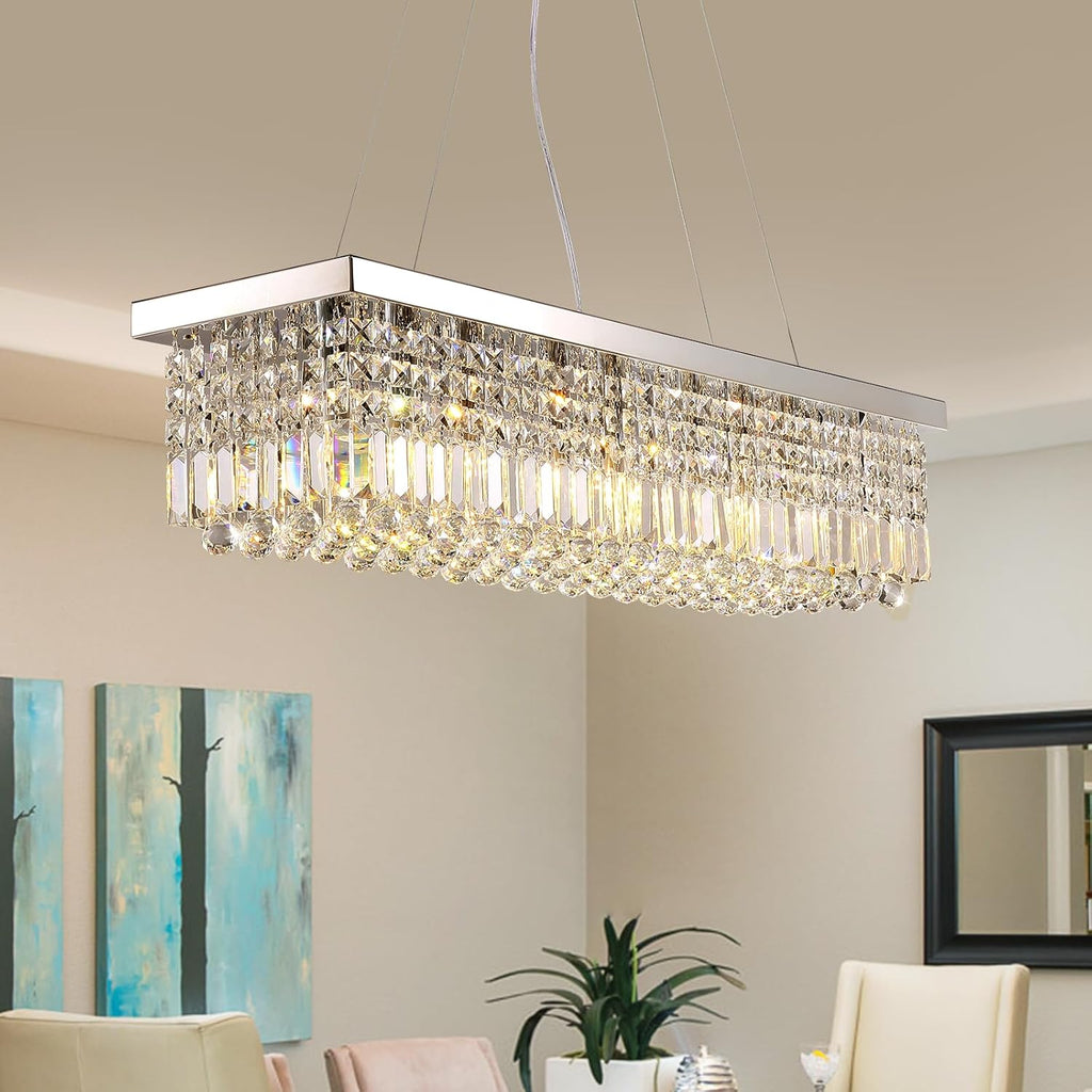 Rectangular Luxe Silver Chandelier — 6-Light - View 7