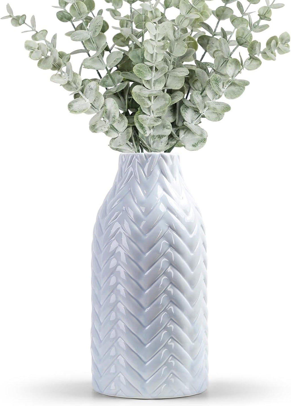 Boho Black Decorative Vase — 8" — 02-blue-weave