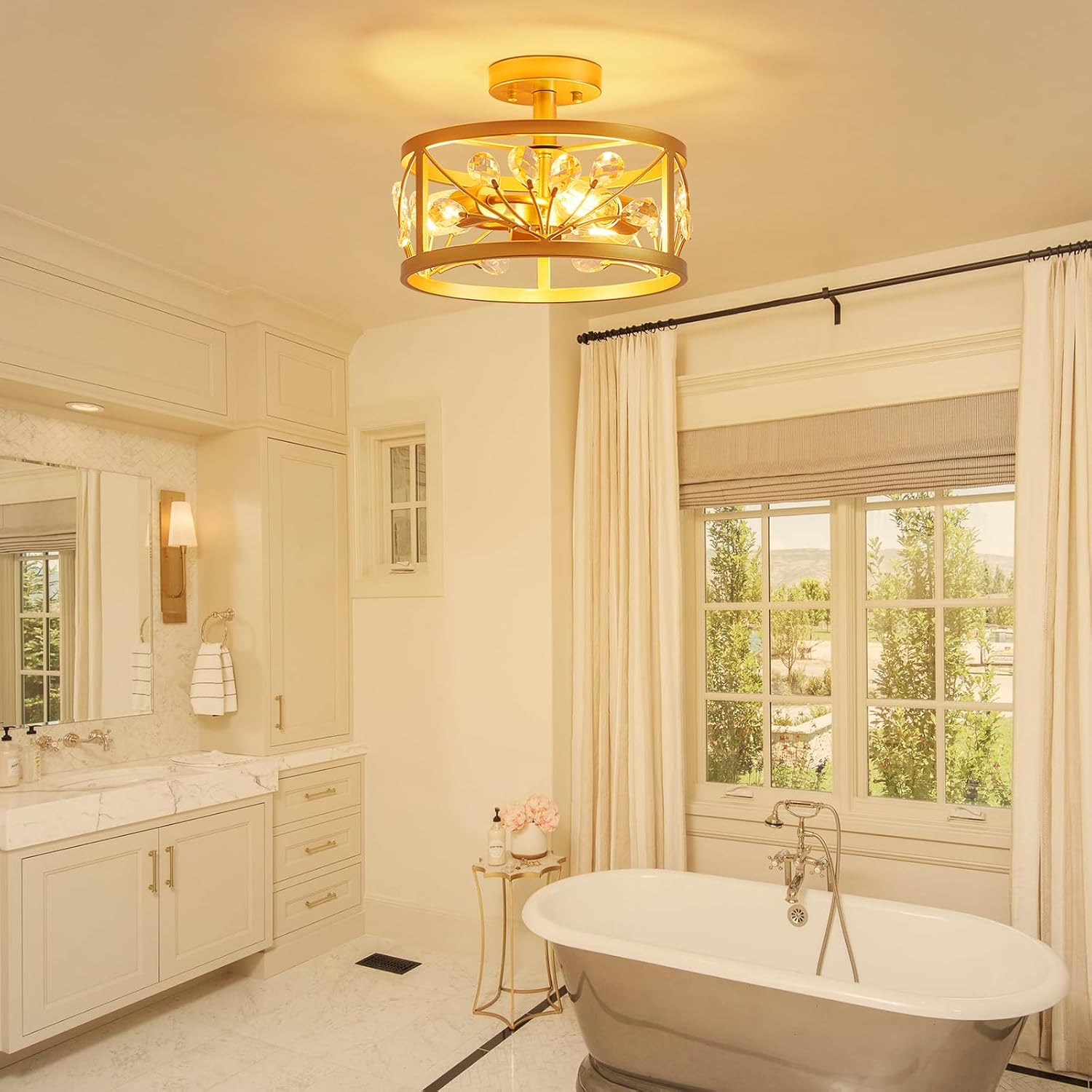 Vintage Farmhouse Black Chandelier — 3-Light - View 7