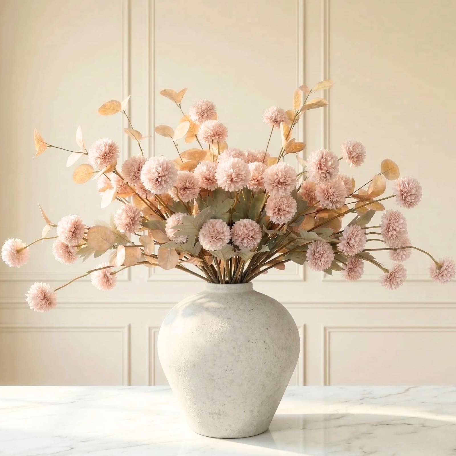 Pom Pom Beige Artificial Flowers