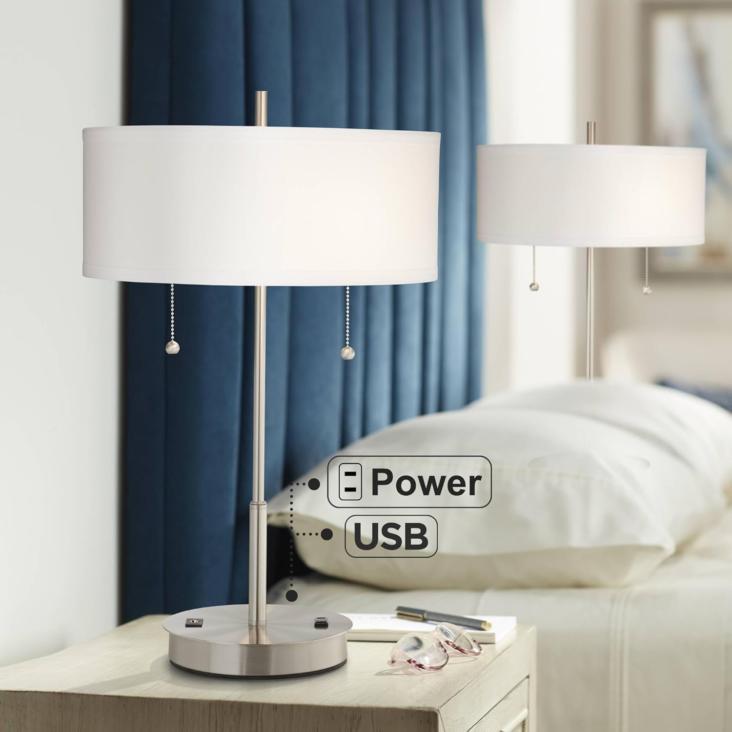 USB Modern Gold Table Lamp — 23.75" - View 7