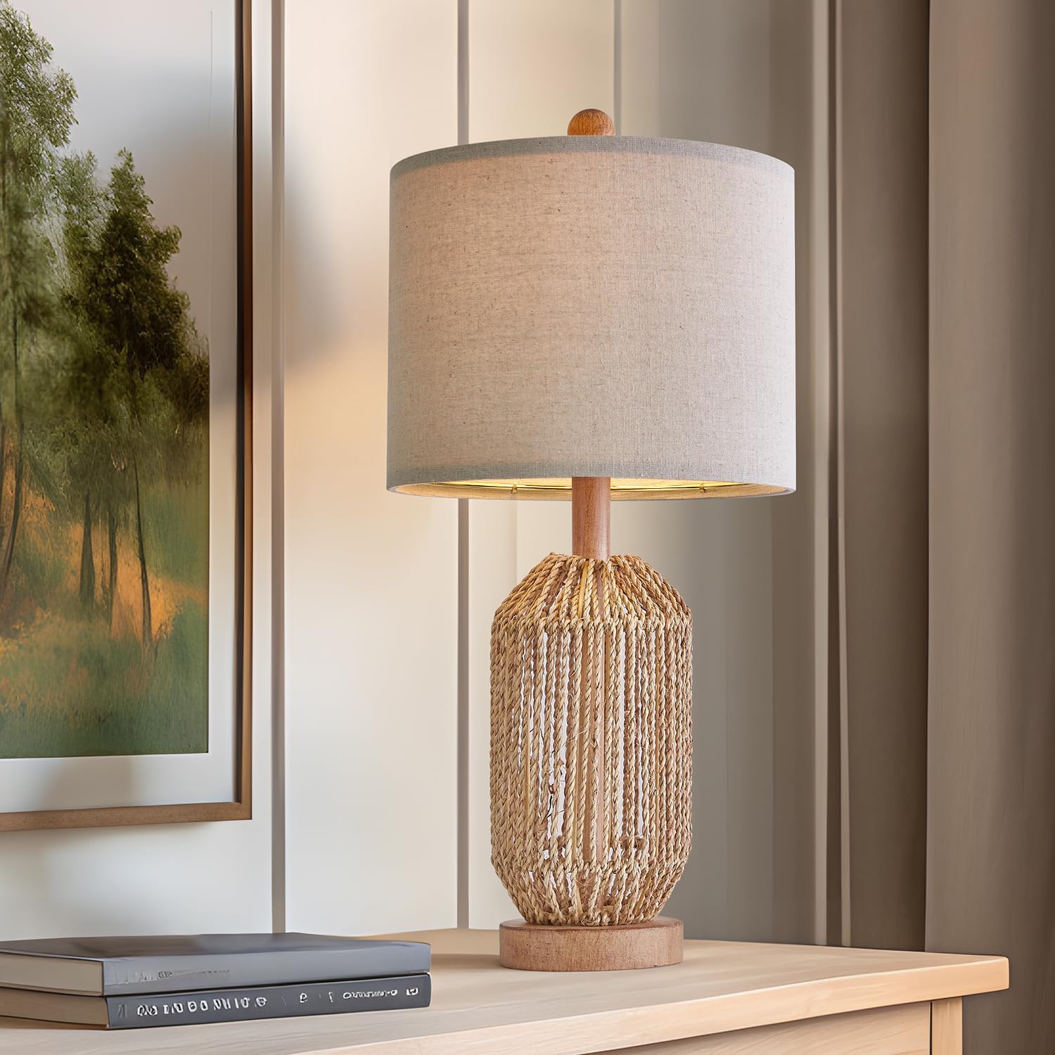 Boho Black Bedside Lamp — 21"