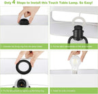 Dimmable Modern Beige Desk Lamp - View 6