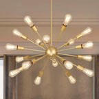 Vintage Farmhouse Black Chandelier — 12-Light — Gold