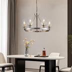 Adjustable Modern Black Chandelier — 6-Light - View 8
