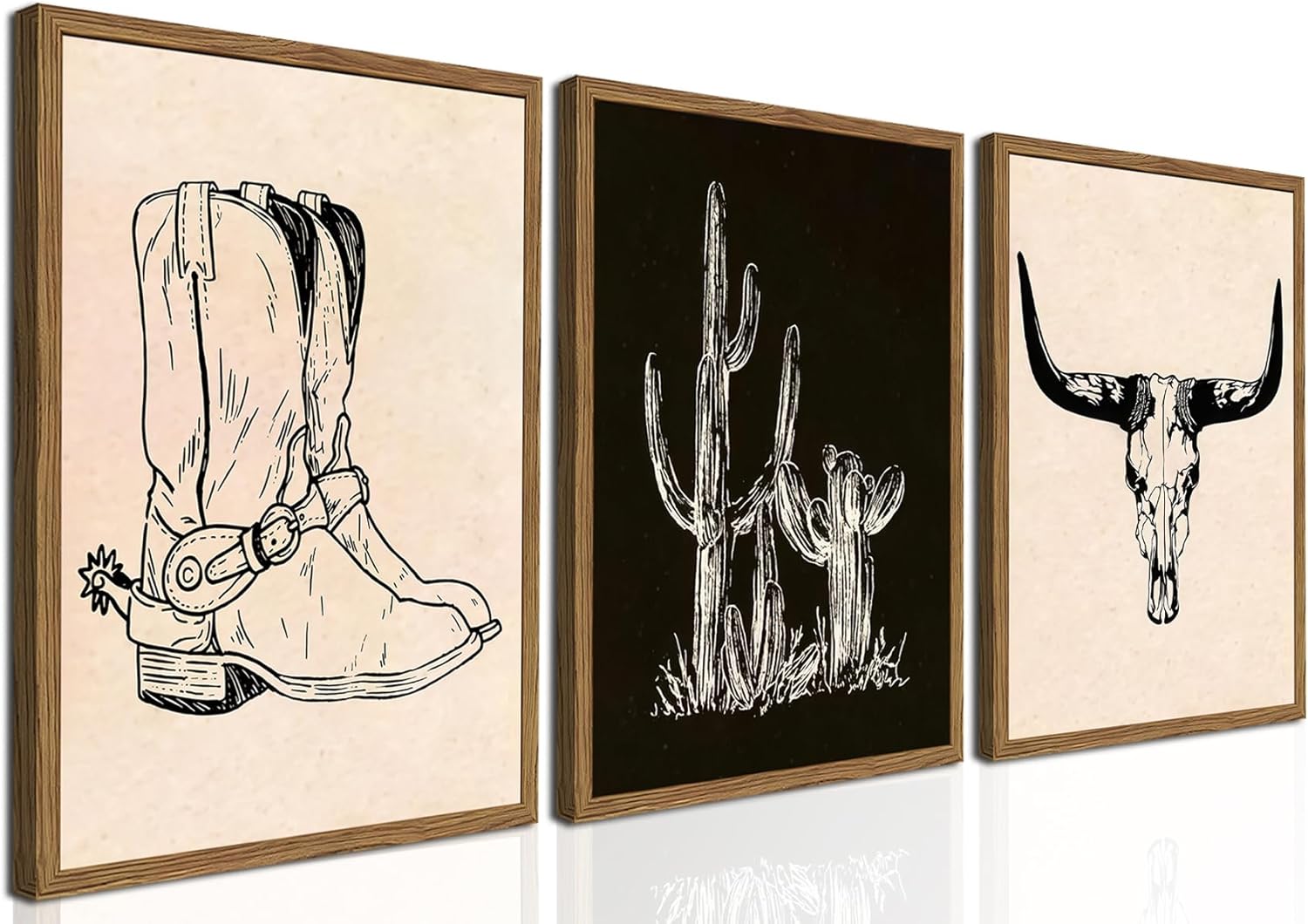 Framed Modern Black Wall Decor — 16" — Framed 12x16 inch