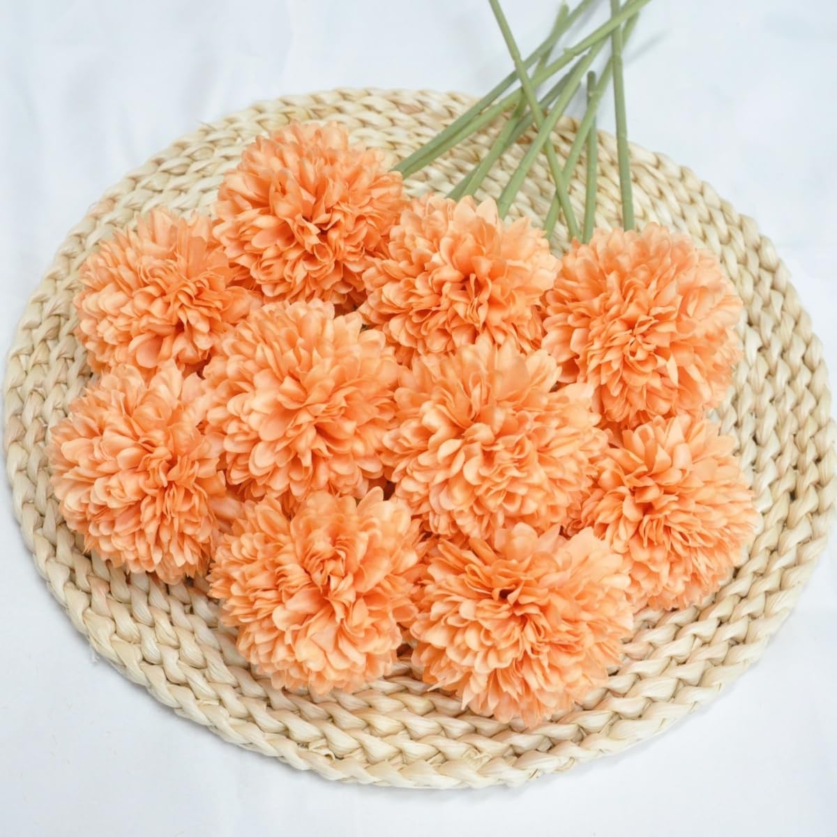 Pom Pom Beige Artificial Plant — Orange