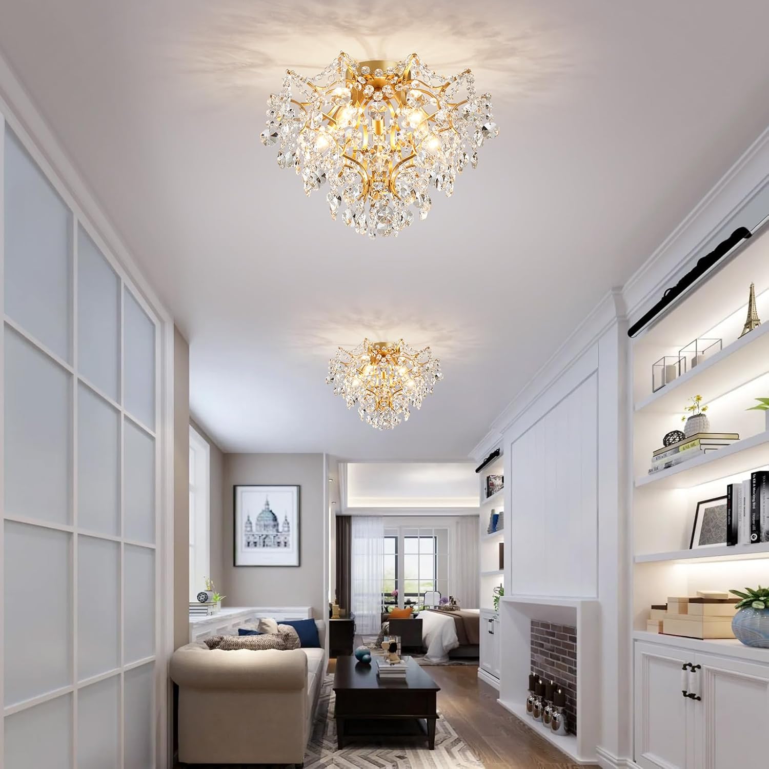 Luxe Black Chandelier — 5-Light - View 7