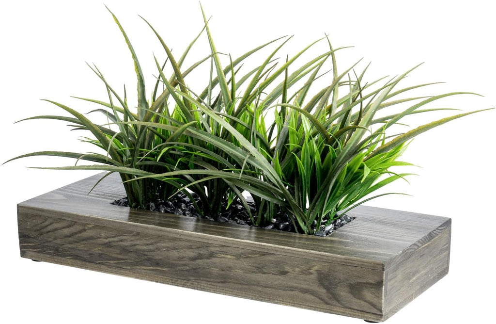 Rectangular Black Faux Plant — 10" — Weathered Gray