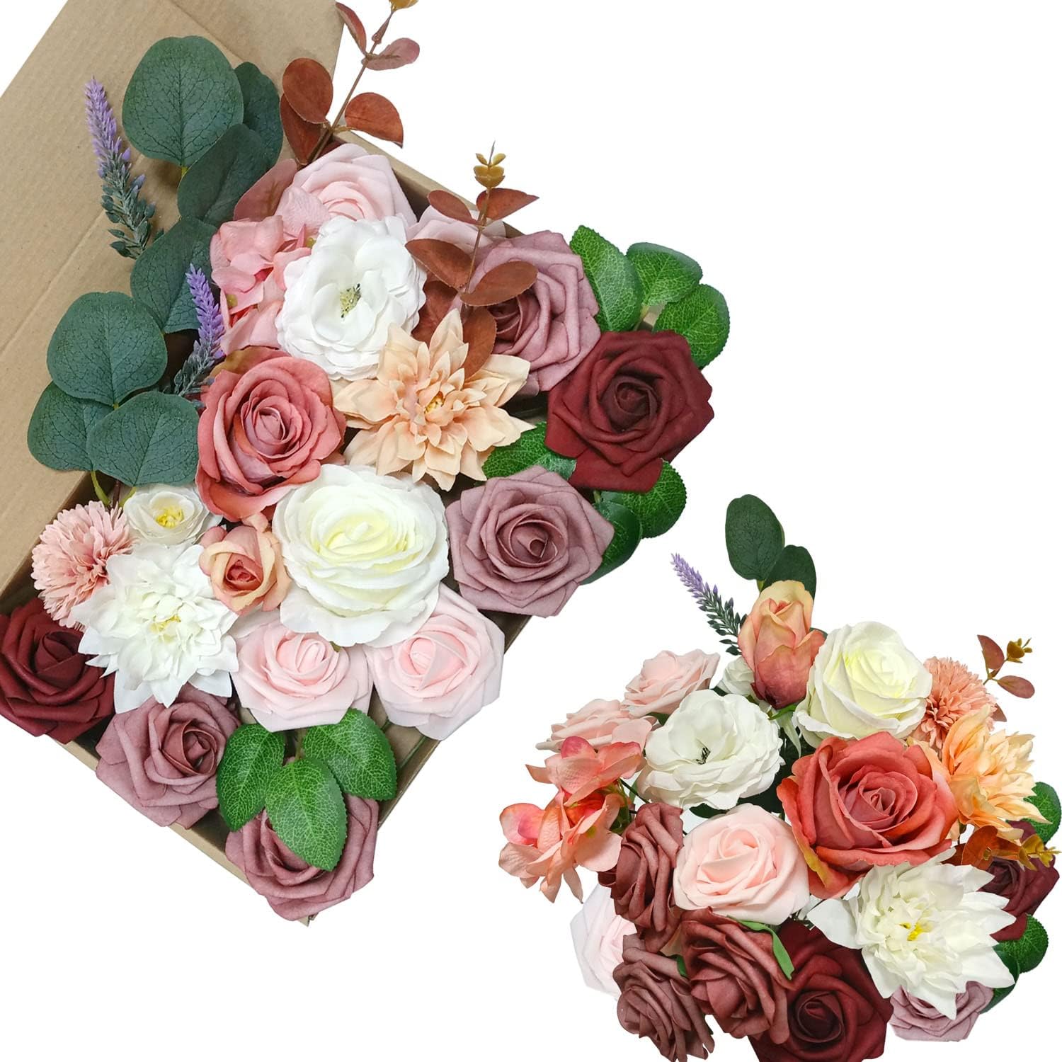 Brown Artificial Flowers — Dusty Rose Blush