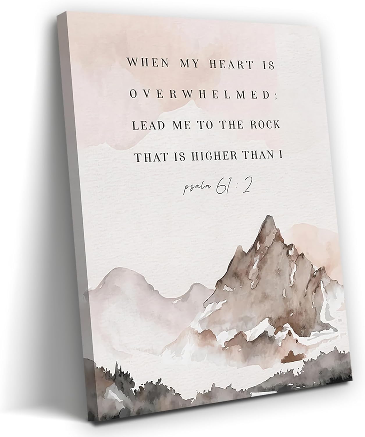 Framed Black Wall Decor — 16" — Psalm 61 : 2 - Canvas