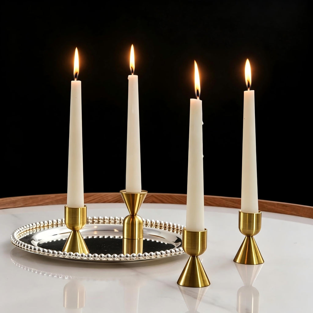 Luxe Metal Candle — Set of 4