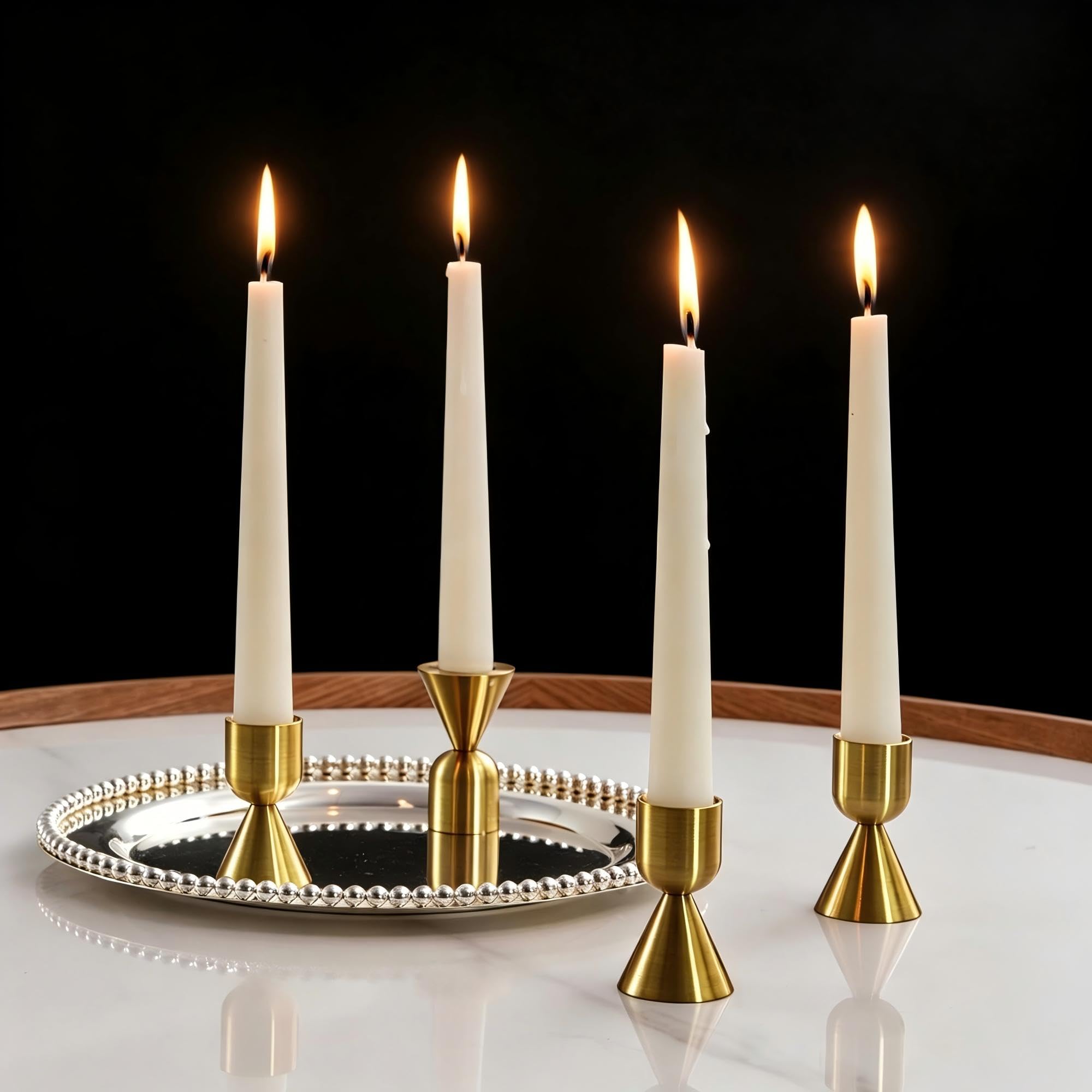 Luxe Metal Candle — Set of 4