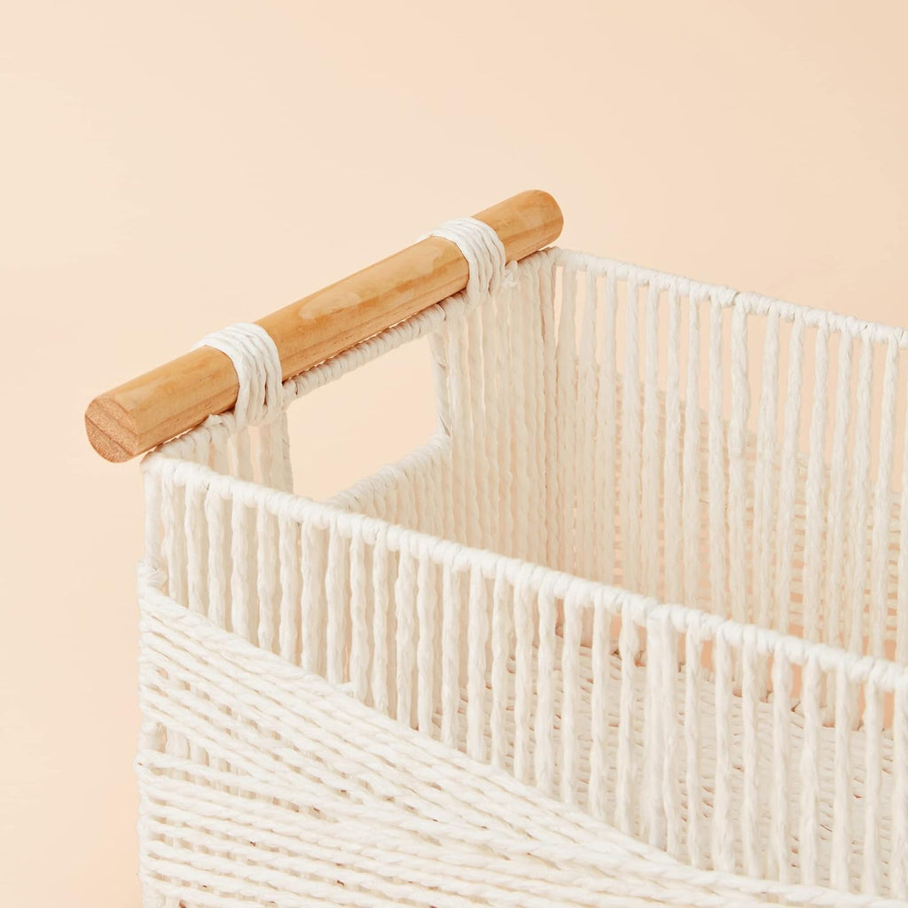 Boho Grey Woven Basket — Set of 2 - View 5