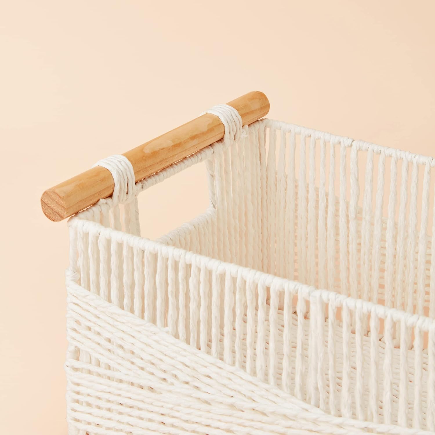 Boho Grey Woven Basket — Set of 2 - View 5