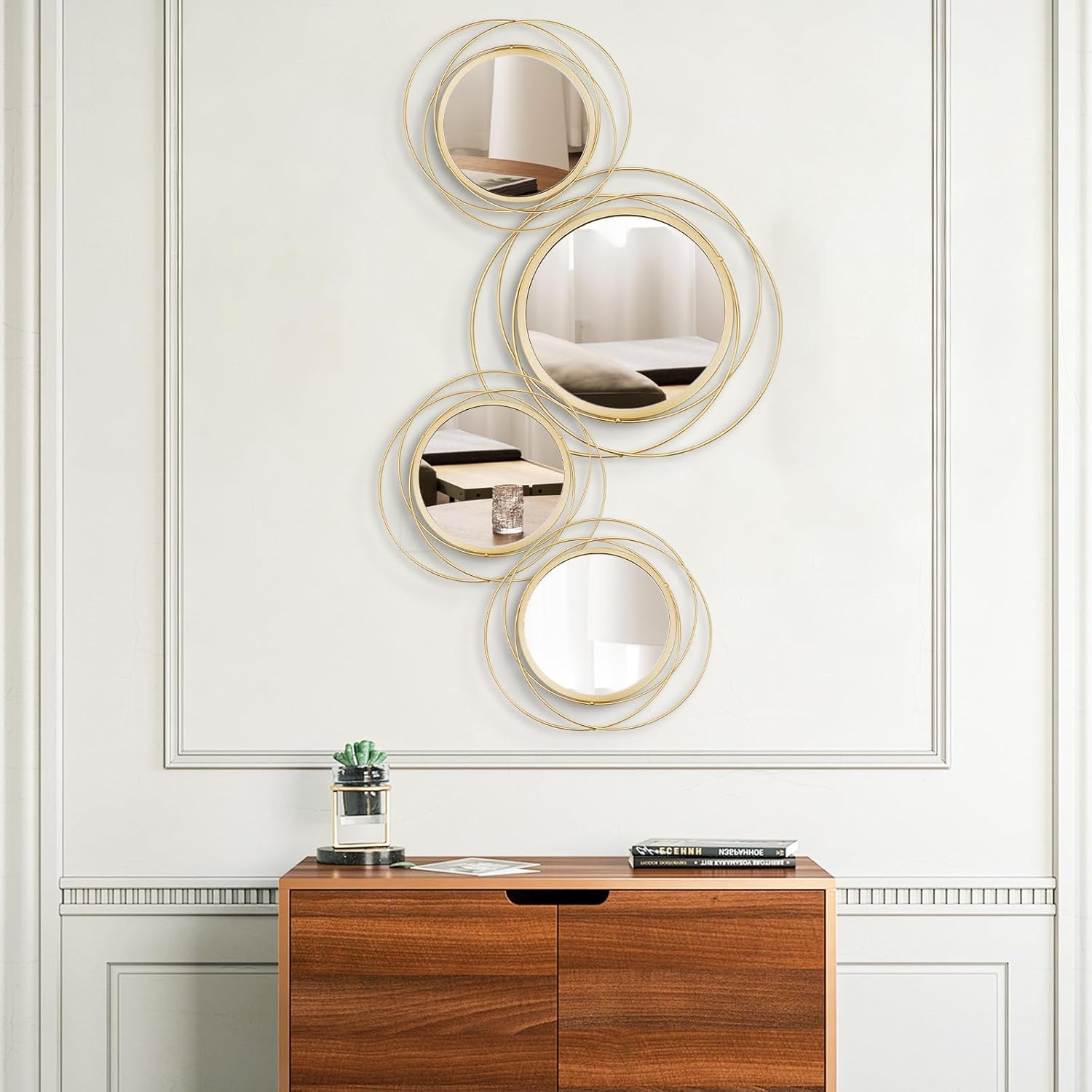 Boho Black Round Mirror - View 2