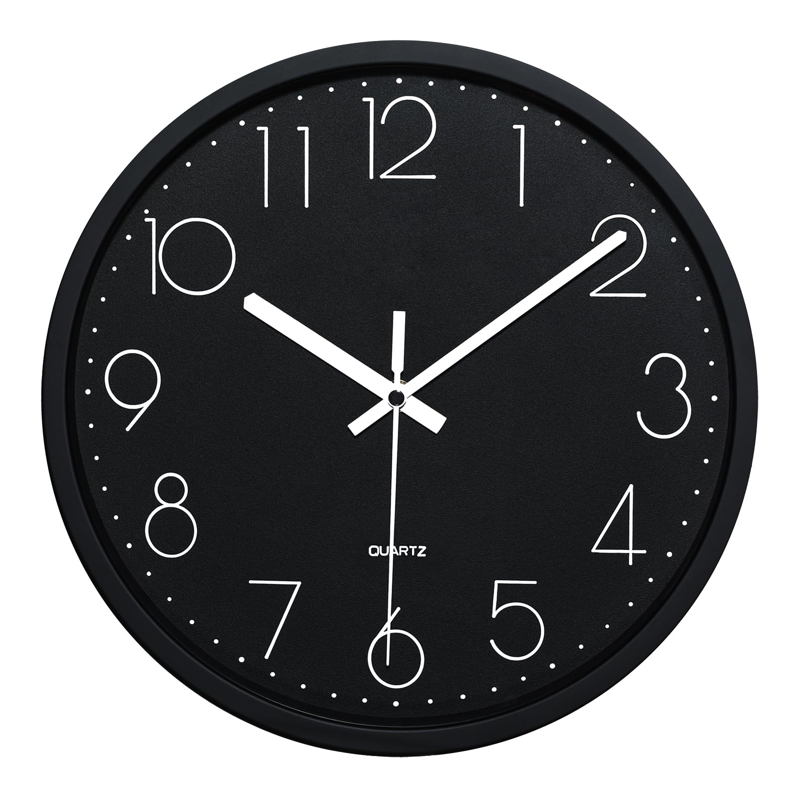 Battery Operated Black Wall Clock — 12"