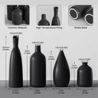 Modern Black Vase Set — Set of 4 - View 2