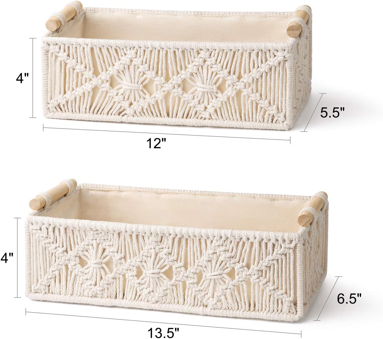 Boho Brown Storage Basket — Set of 2 - View 6