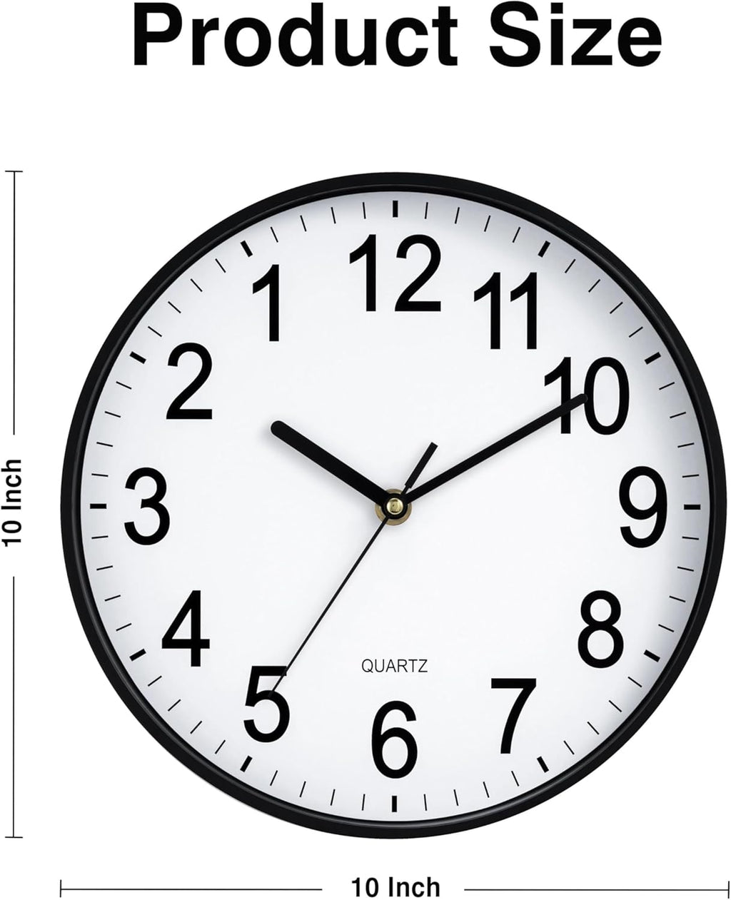Battery Operated Wall Clock — 10" - View 3