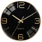 Battery Operated Luxe Black Wall Clock — 12"