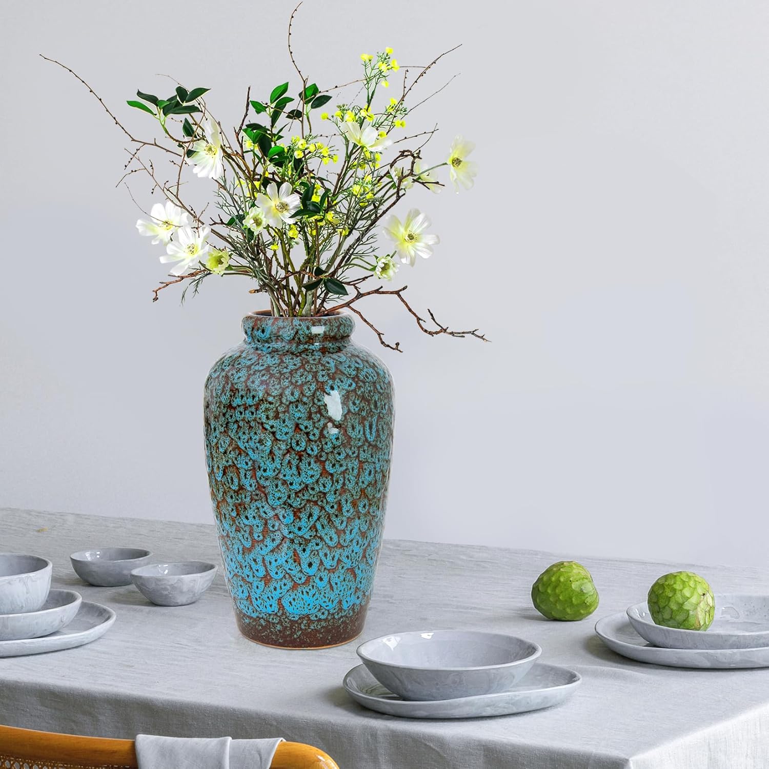 Modern Blue Flower Vase — 11" - View 8