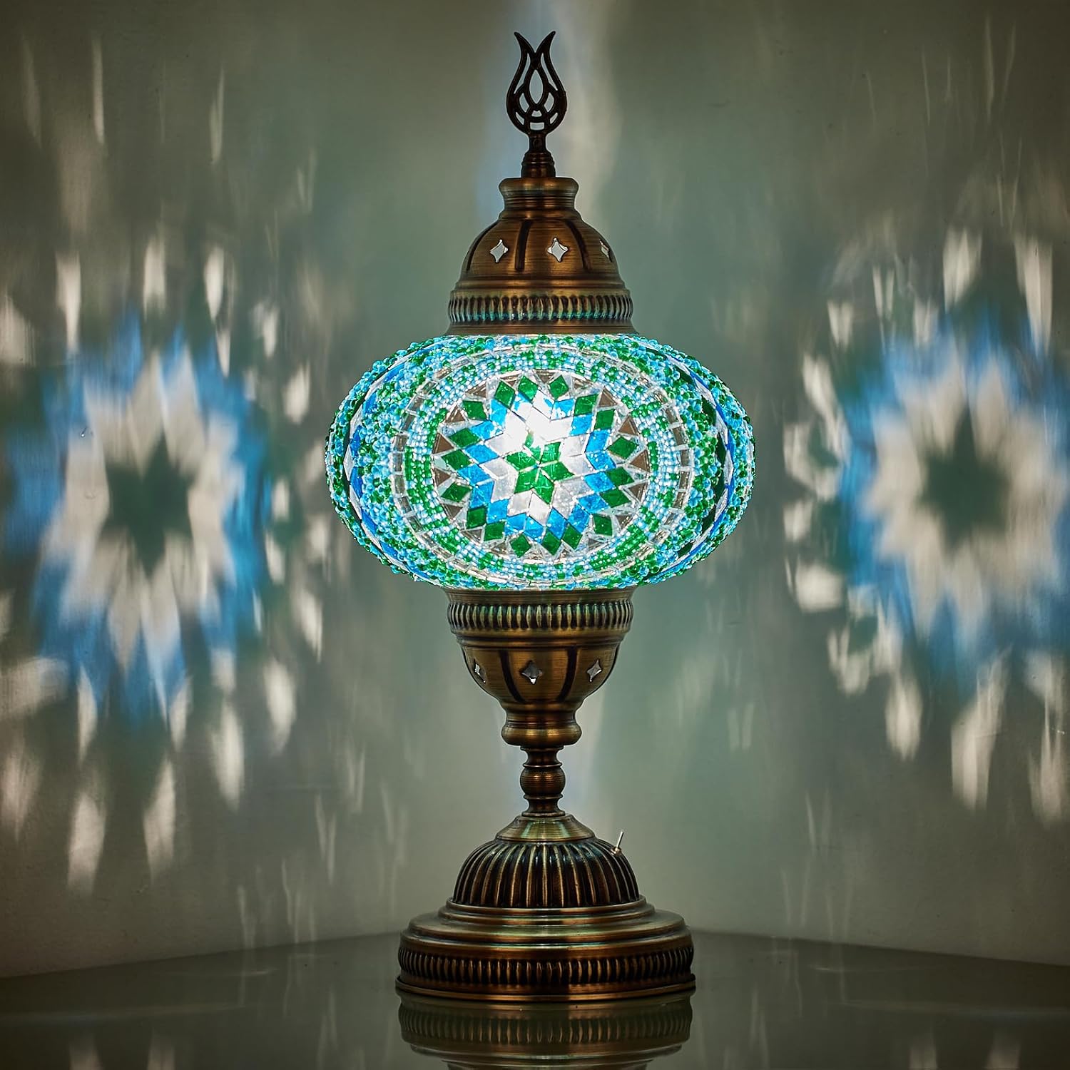 Cordless Blue Table Lamp — Teal