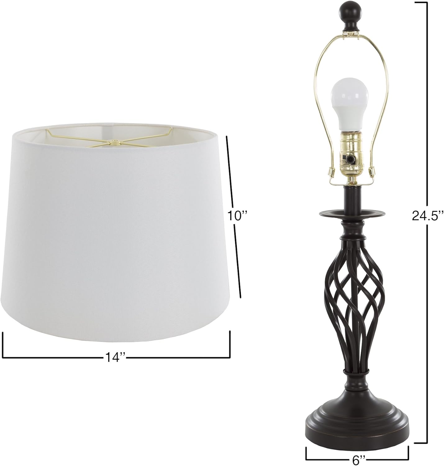 Farmhouse Metal Table Lamp — Set of 2 - View 4