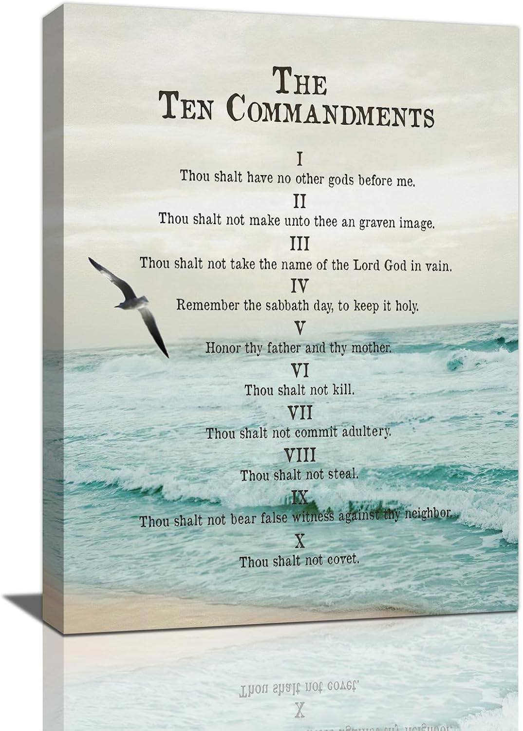 Framed Mid-Century Metal Wall Decor — 12" — 10 Commandments Art