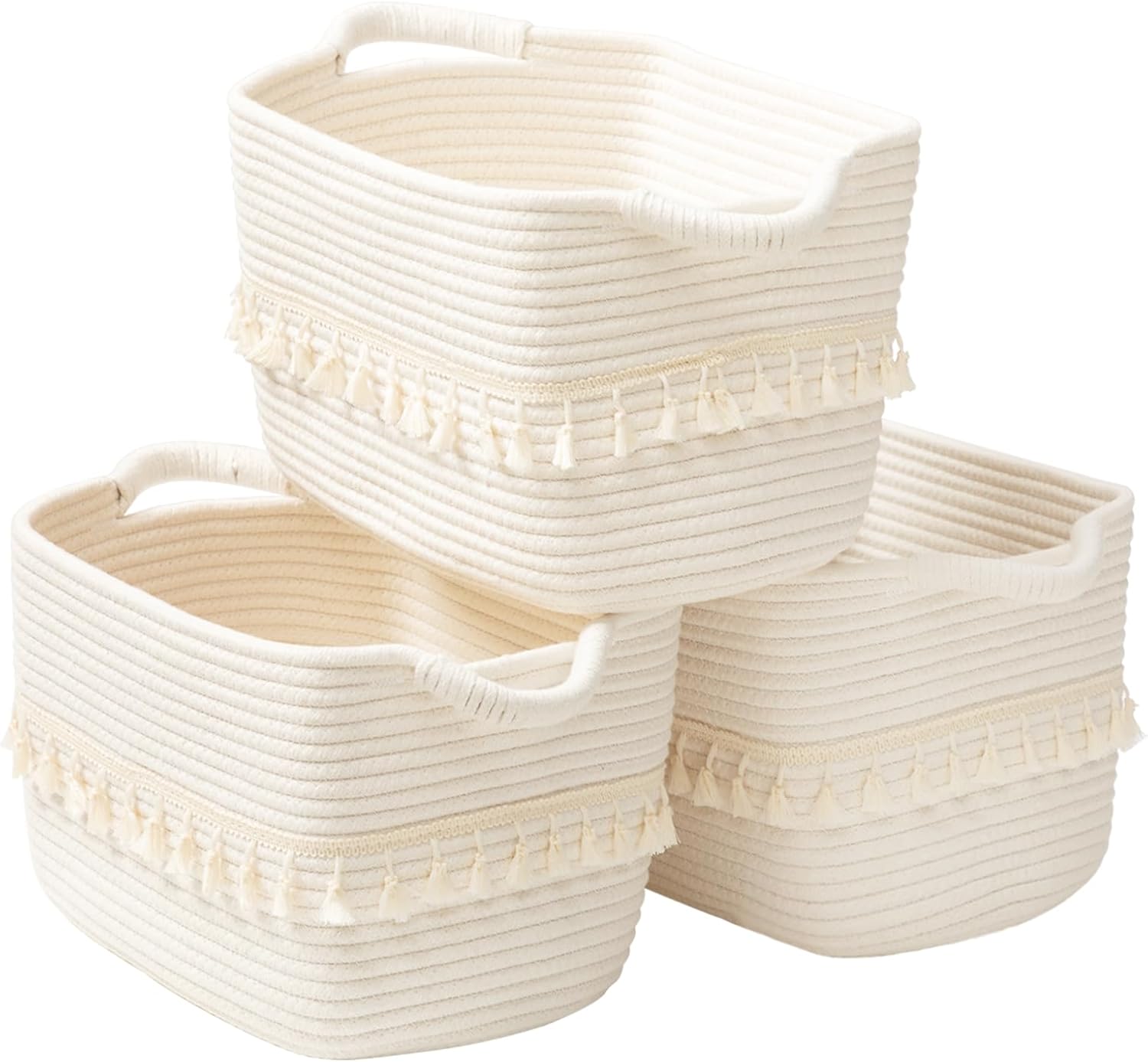 Boho Black Vase — Set of 3 — White
