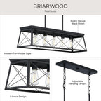 Farmhouse Black Chandelier — 5-Light - View 3