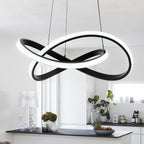 Dimmable Modern Black Chandelier — 7" — Black