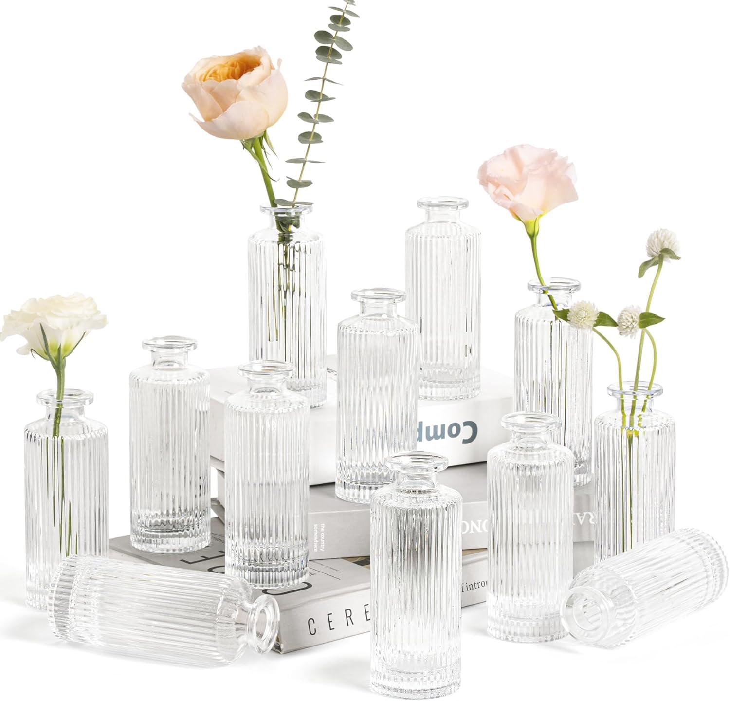 Vintage Glass Flower Vase — 2" — Clear