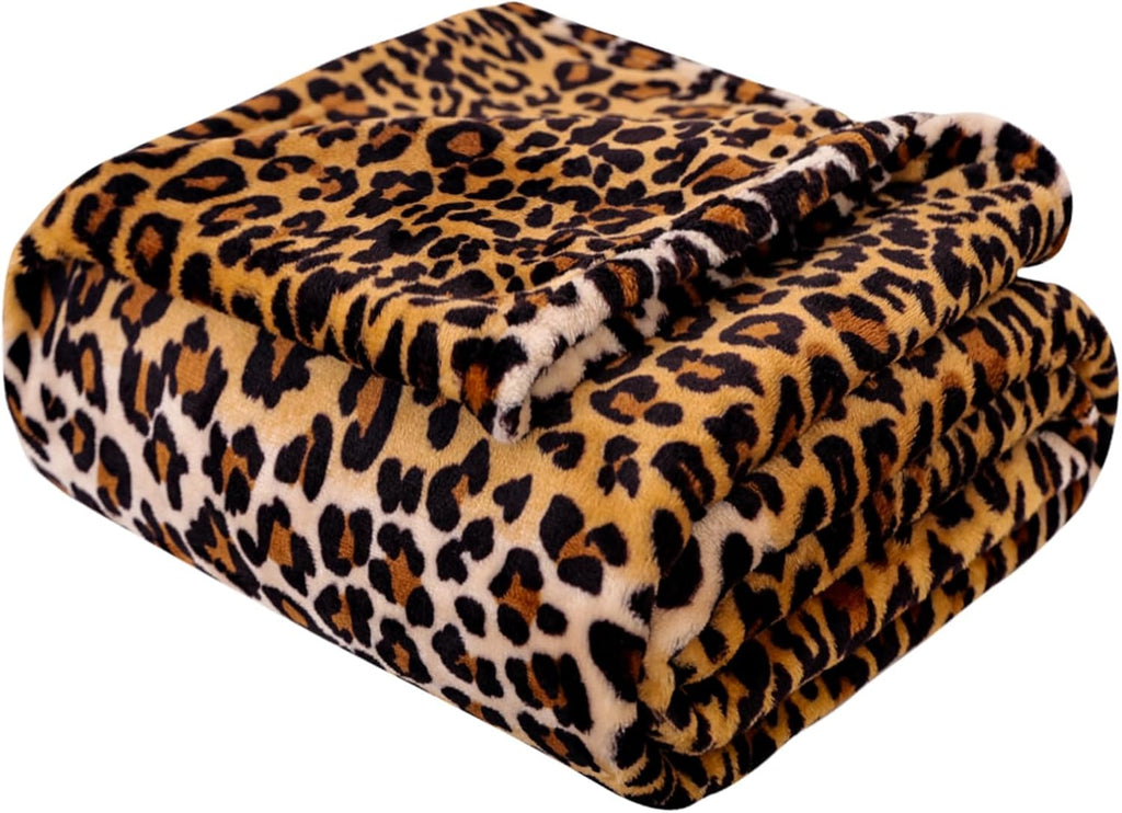 Black Throw Pillow — 60" — Classic Leopard-black and Yellow