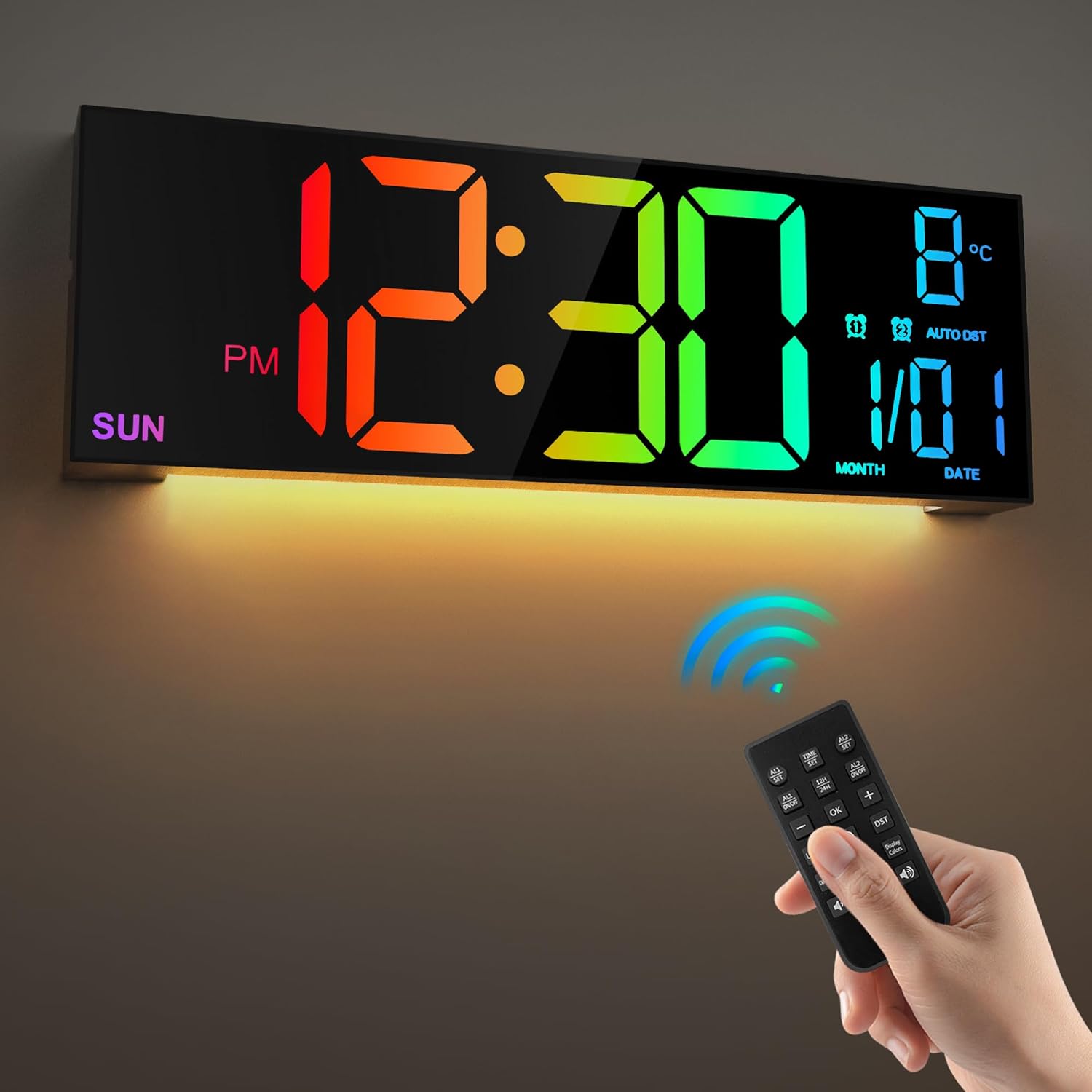 RGB Black Table Lamp — 16.2" — Black