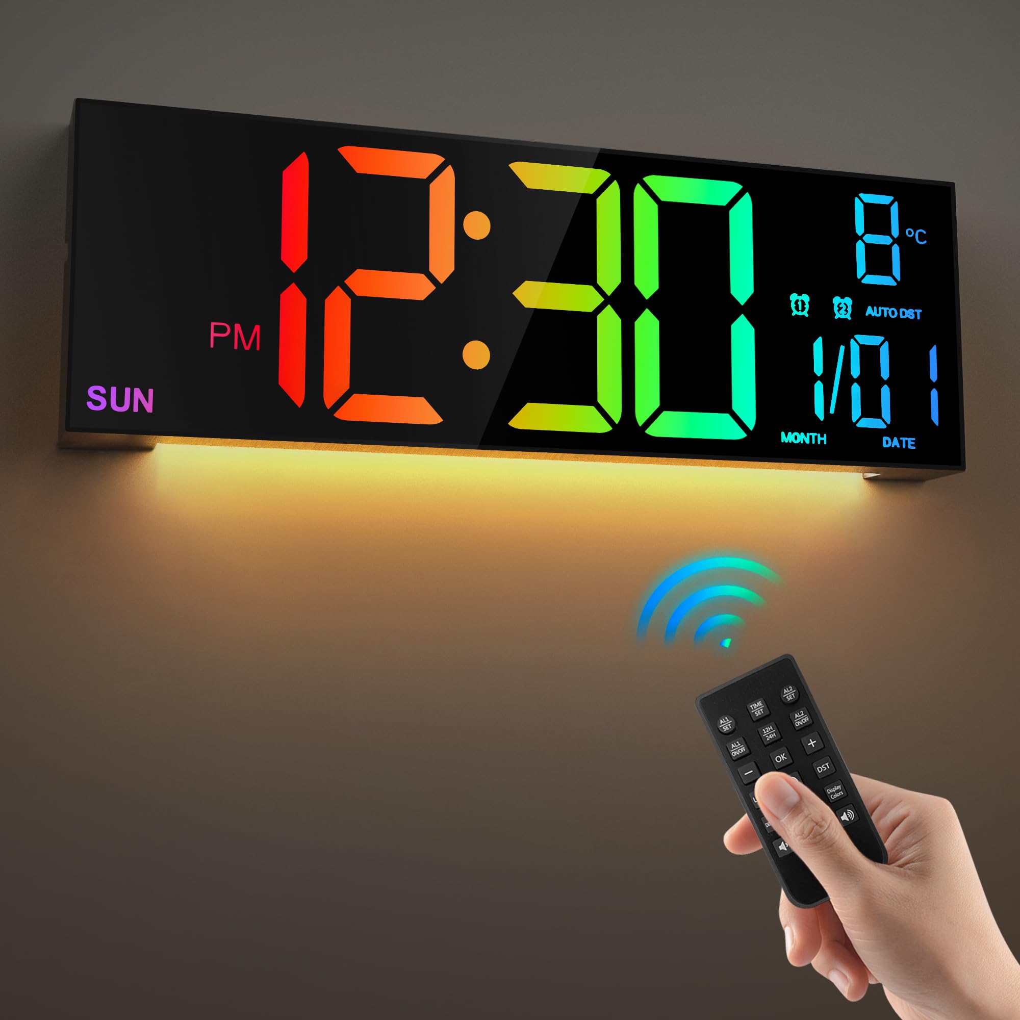RGB Black Table Lamp — 16.2"