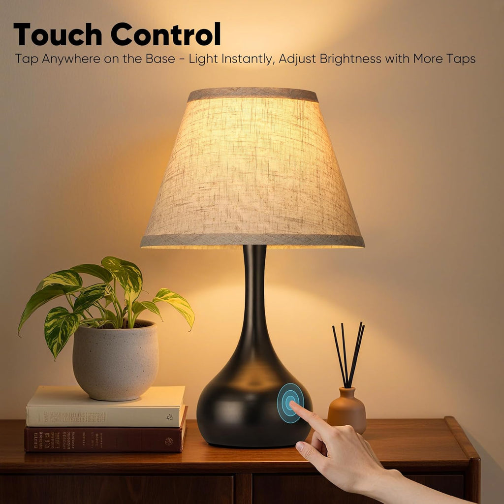 Dimmable Farmhouse Black Bedside Lamp — Set of 2 - View 2