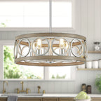 Round Farmhouse Black Chandelier — 5-Light