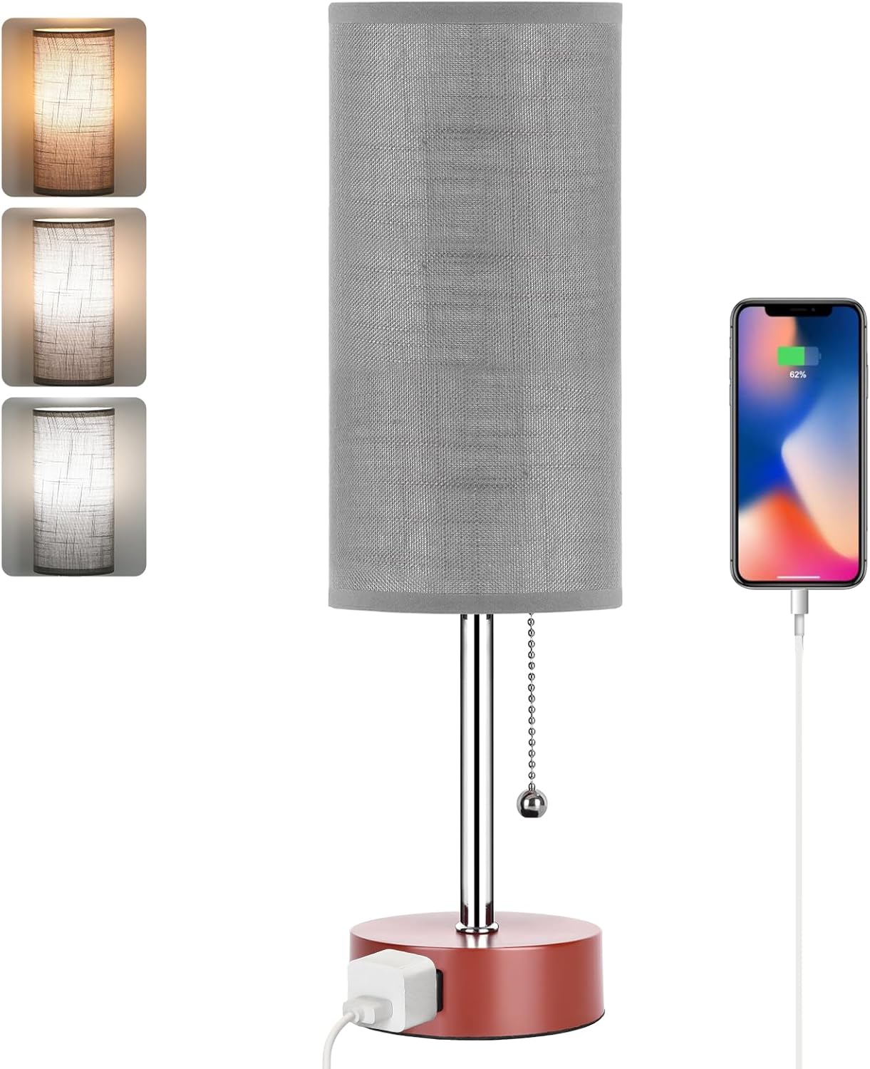 Black Nightstand Lamp — 15 in