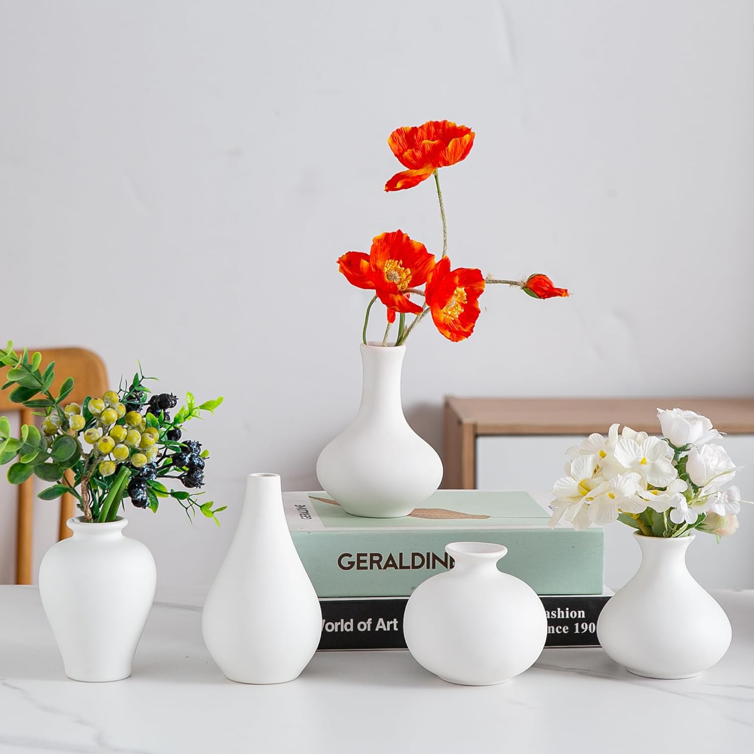 Boho Black Vase — Set of 12 — E-small White Vase Set of 5